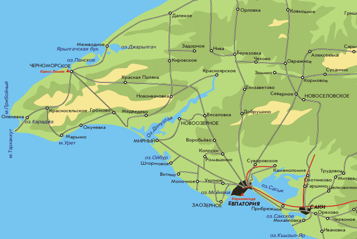 Карта нудистских пляжей Крыма