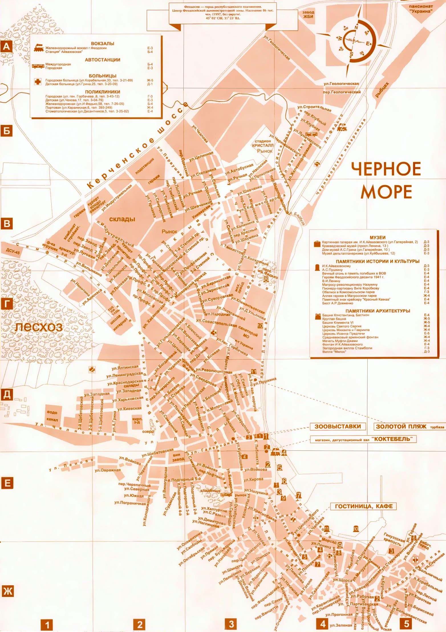 Показать карту крым феодосия. Феодосия план города. Феодосия карта города. Феодосия достопримечательности на карте.
